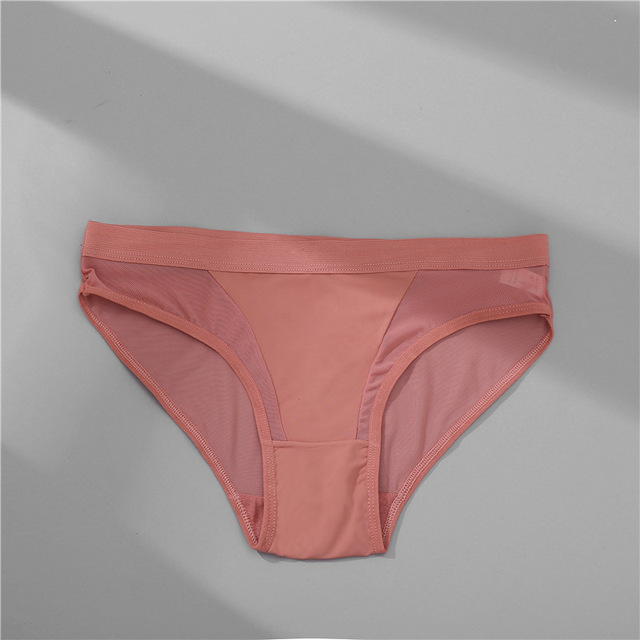 Title 5, Low Waist Mesh Solid Color Briefs