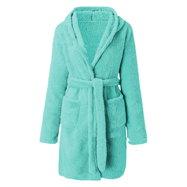 Coral Velvet Winter Nightgown For Women Funny Cute Duck Pajams Thickened Warm Sofa Sleepwear Lounger For Playing Mobile Phone Home Clothes Cyan - Shop at LoveMi