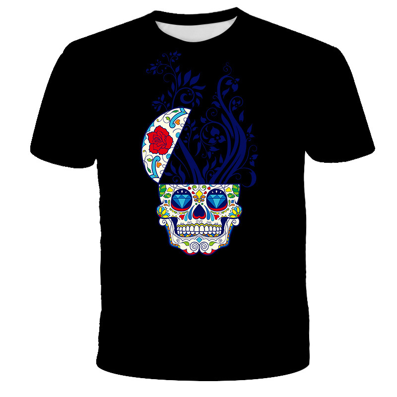 Title 2, Camiseta 3D Impresión 3D Calavera de dibujos an...