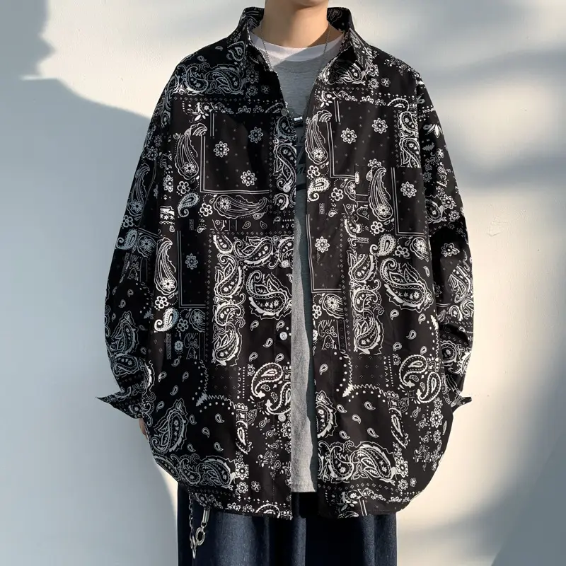 Niche Trendy Cashew Printed Shirt Men