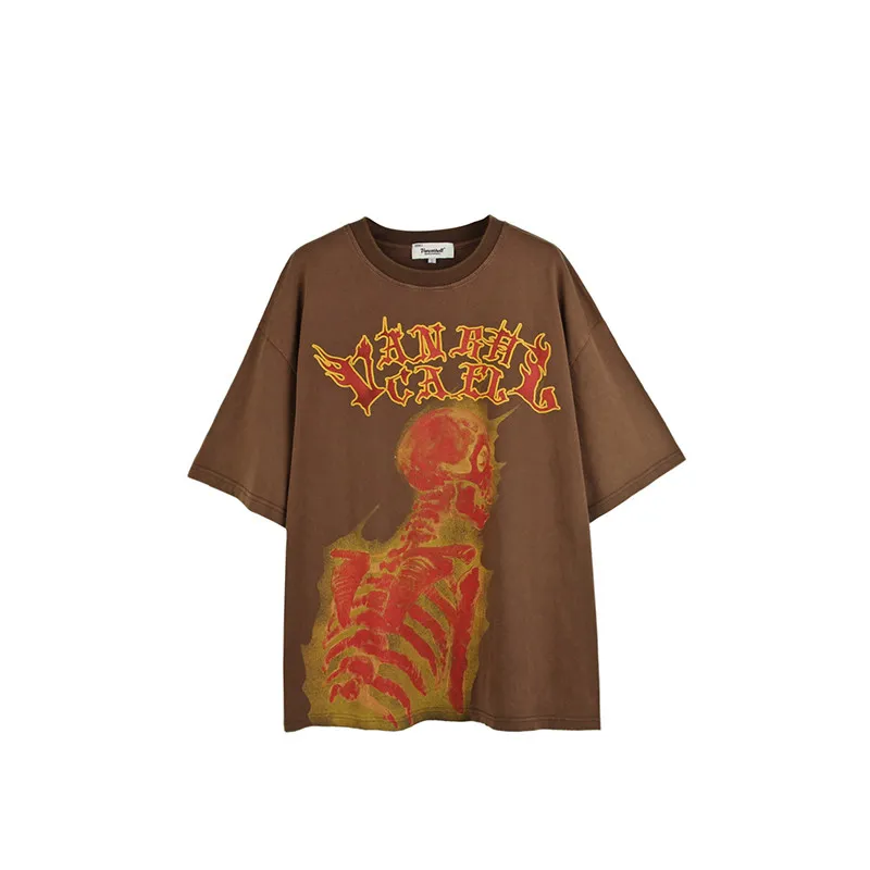 Men's Fashion Printing Short Sleeve - Camel
