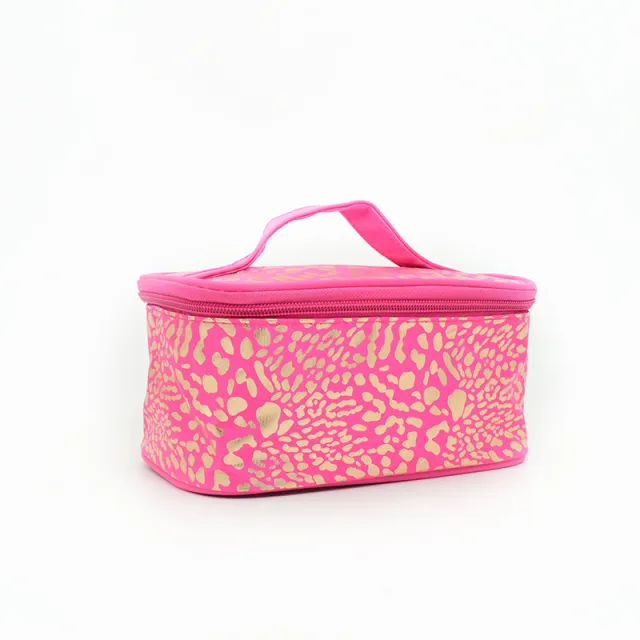 Large Capacity Handbag Leopard Print Cosmetic Bag Rose - Shop at LoveMi