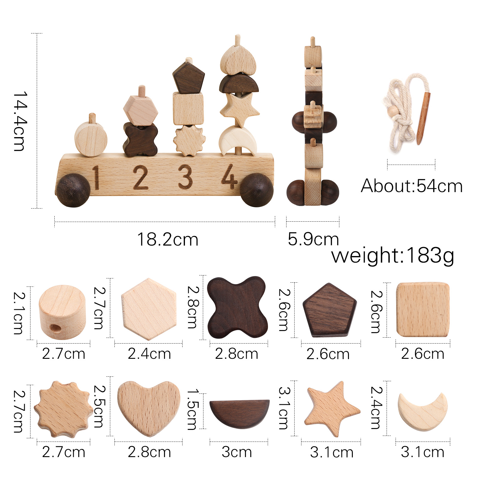 Wooden car cognitive toys