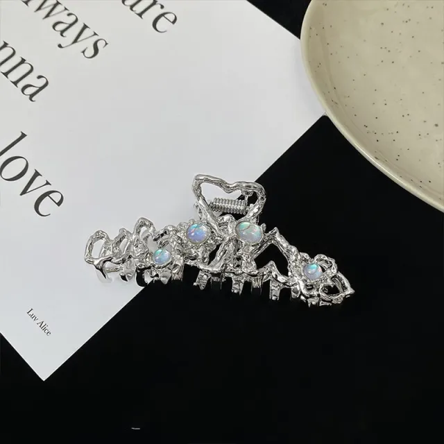 Metal Hairpin Female Summer Design Back Of The Head Silver Small Grab Clip - Shop at LoveMi