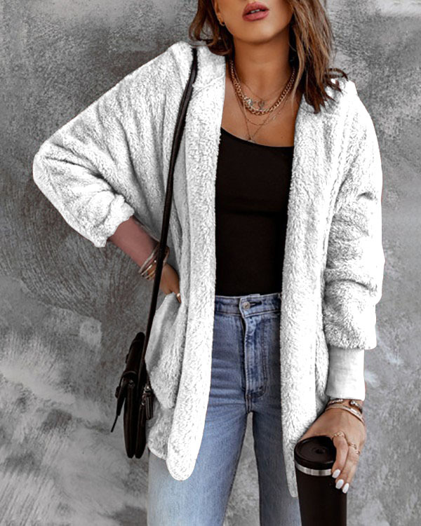 Women's Plush Long-sleeved Top Coat