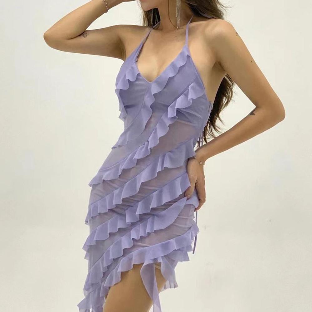 V-Neck Short Casual Dress
