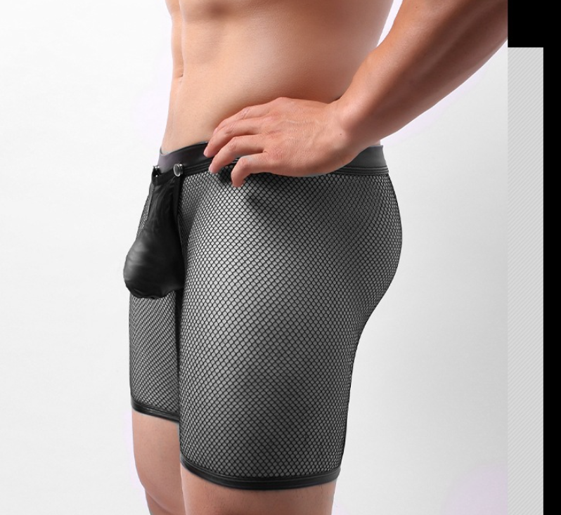 Fashionable Men's Mesh Underpants Boxer Sexy Hollow Low Waist