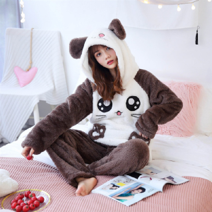 Title 3, Hooded Plush Padded Warm Home Service Suit