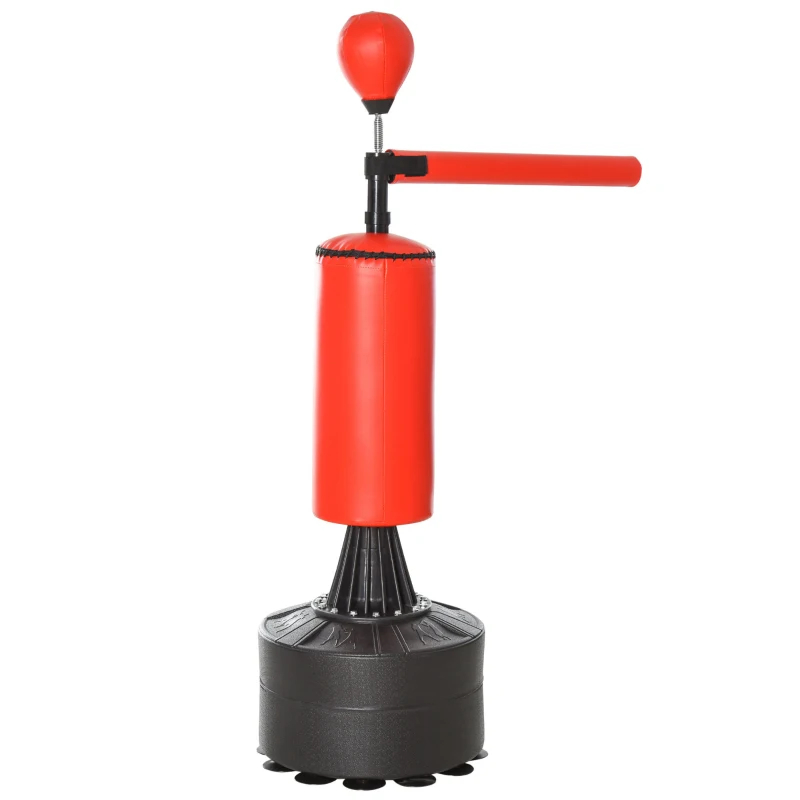 Soozier Boxing Bag, Freestanding Punching Bag With Speed Ball, Rotating Boxing Bar And Gloves, Weighted Base