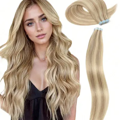 Double Pull Full Virgin Real 50g Hair Extension Long With Weft Invisible Skin Weft 20 Thick Seamless Human Hair