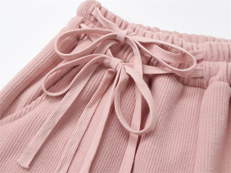 Casual Trousers Women's Spring Straight Loose Strap Corduroy