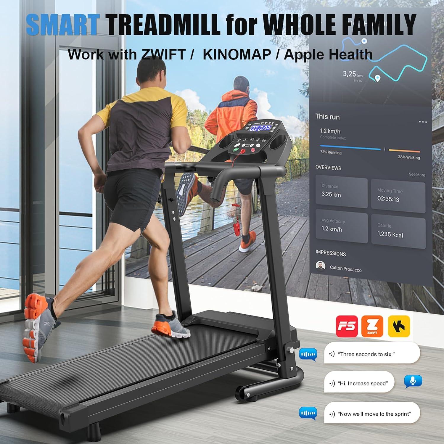 Home Use Foldable Portable 2.5HP Heavy-duty APP Controlled Fitness Walking Machine — foto 13