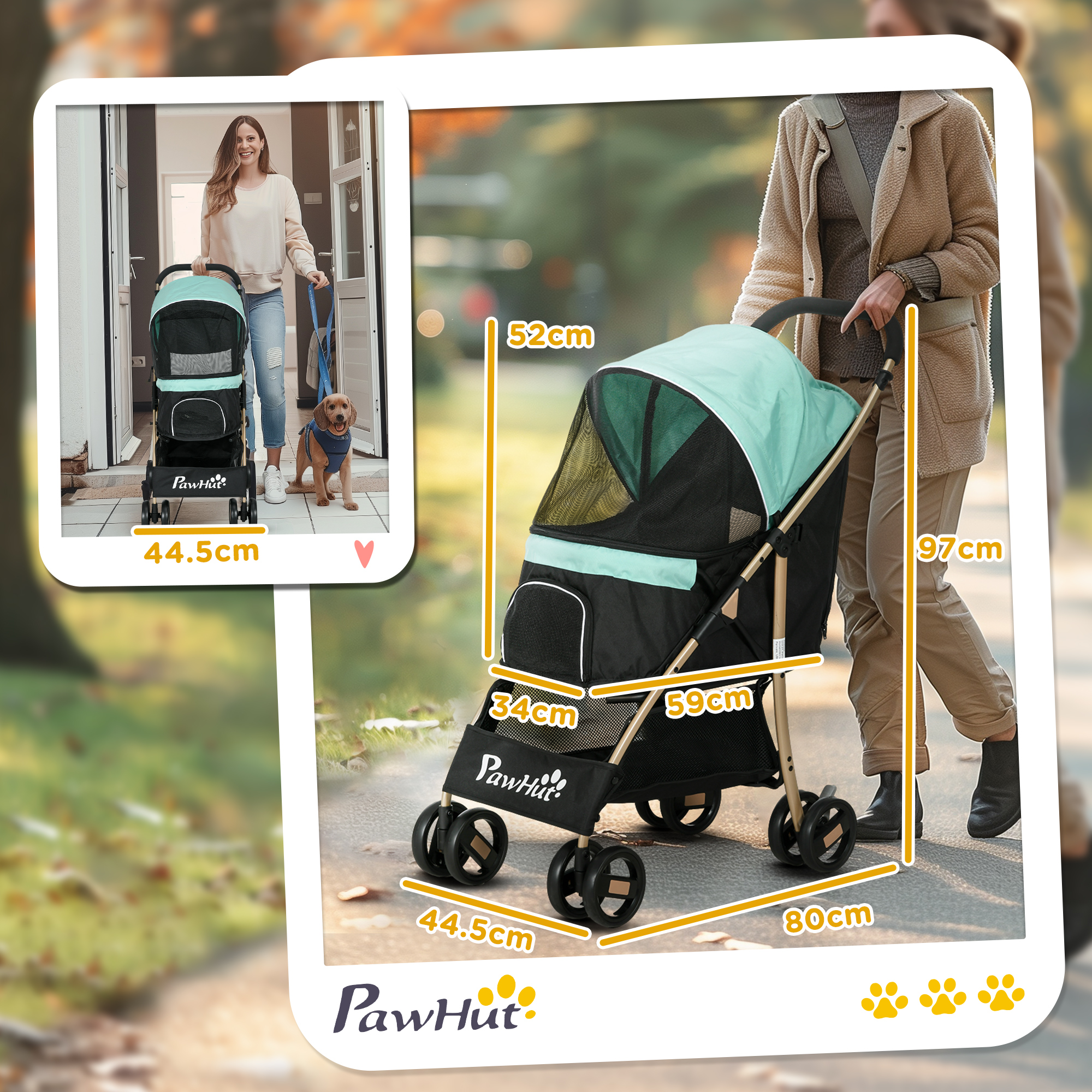 Small And Mini Dog Pet Strollers With Rain Cover — image 9