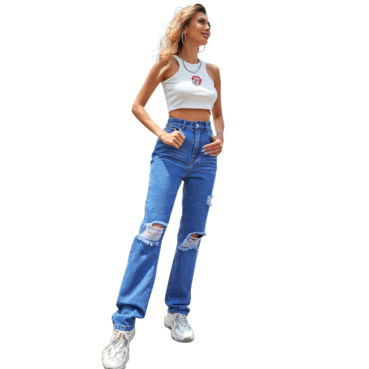 Title 4, Womens Fashion Trend Denim Trousers New Style....