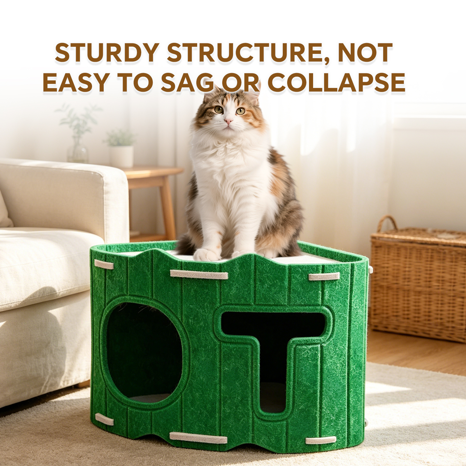 Modular Stackable Felt Cat House Detachable Cat Cave, Free Combination Indoor Pet Hideout Box, Sturdy Felt Cat Shelter For Multi-Cat Family — foto 7