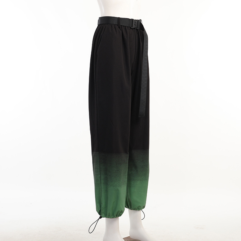 Women's Fashion Printed Contrast Casual Pants Green - Shop at LoveMi