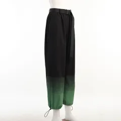 Women's Fashion Printed Contrast Casual Pants - Green - View 1