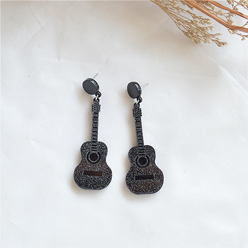 Acrylic Fashion Personality Vintage Guitar-shaped Earrings