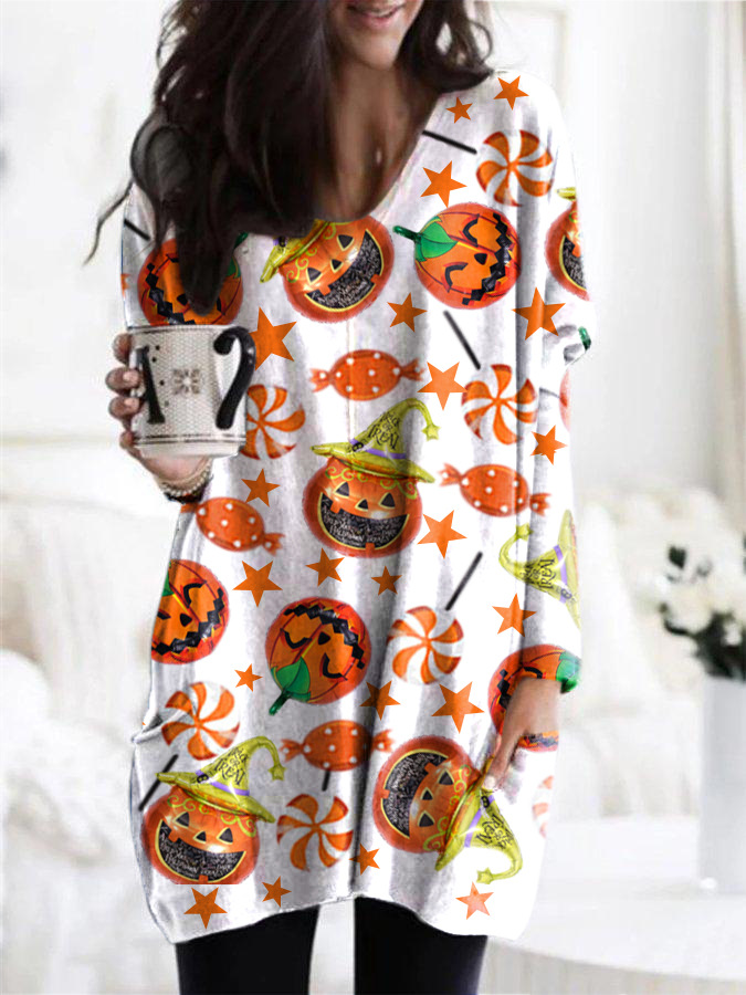 Title 3, Halloween Theme Multicolor Printed Long-sleeved...