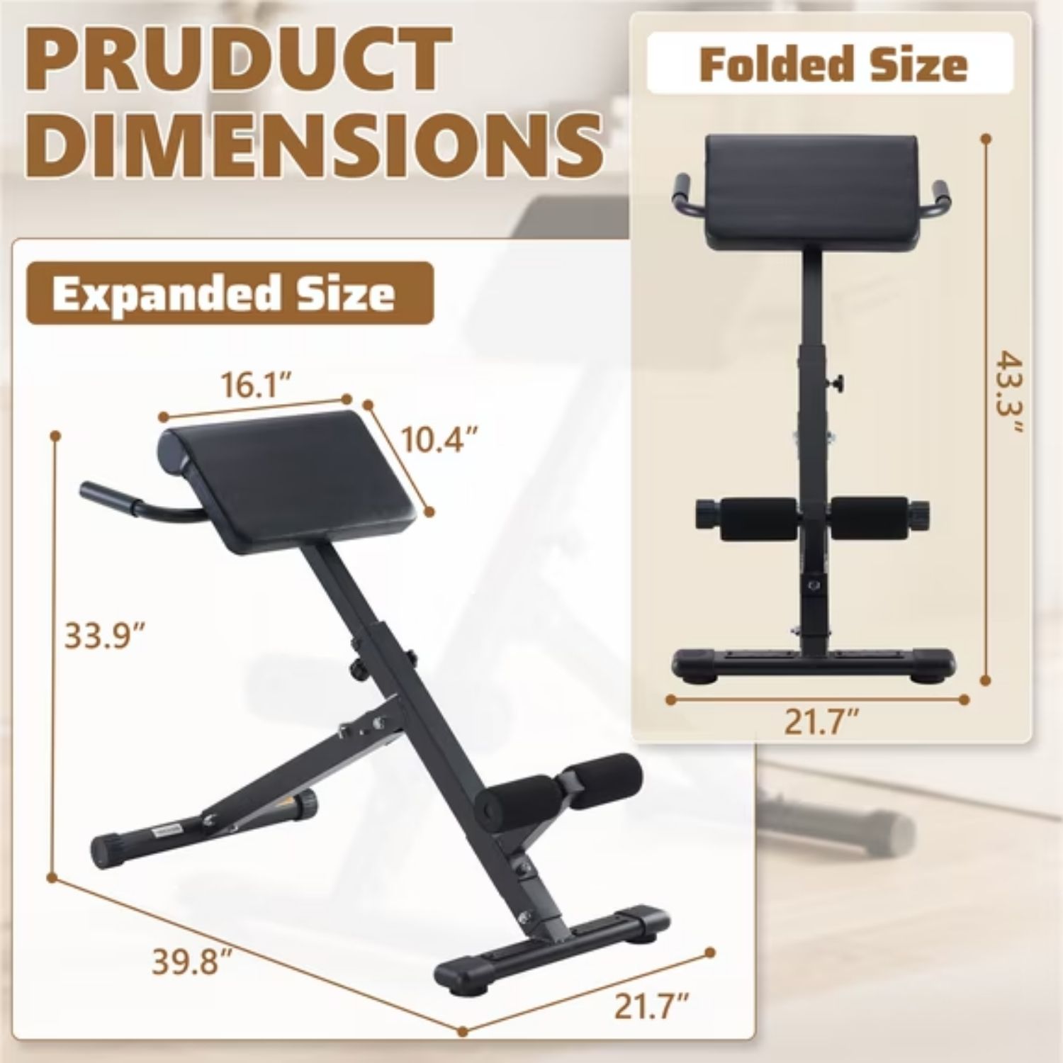Roman Chair Hyperextension Bench, Adjustable Back Extension Machine, Foldable, Heavy Duty Frame For Glutes, Hamstrings And Core image 3