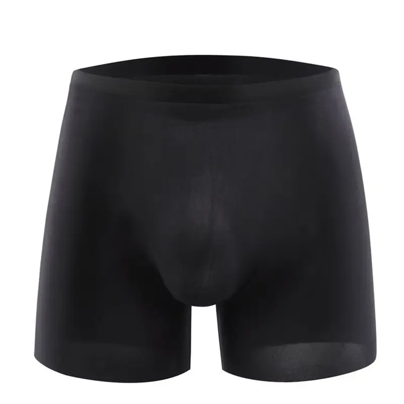 Male Ice Silk 3D Die Bottom Crotch Boxer Briefs