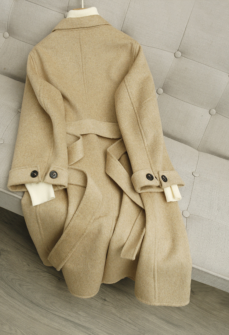 French Double-sided Wool Velvet Coat Women's Mid-length