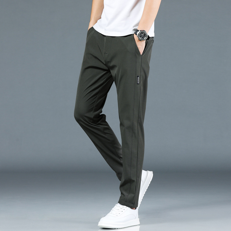 Title 5, Herren Casual Hose Eisseide Herrenhose Gerade F...