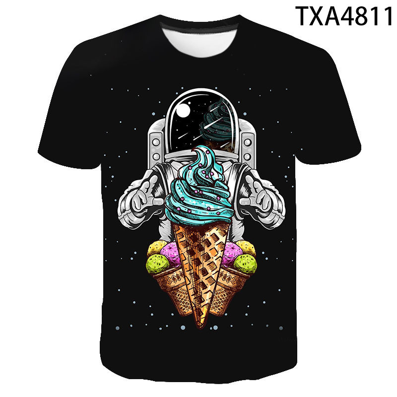 Summer Fashion Astronaut Starry Sky 3D Digital Print T-Shirt