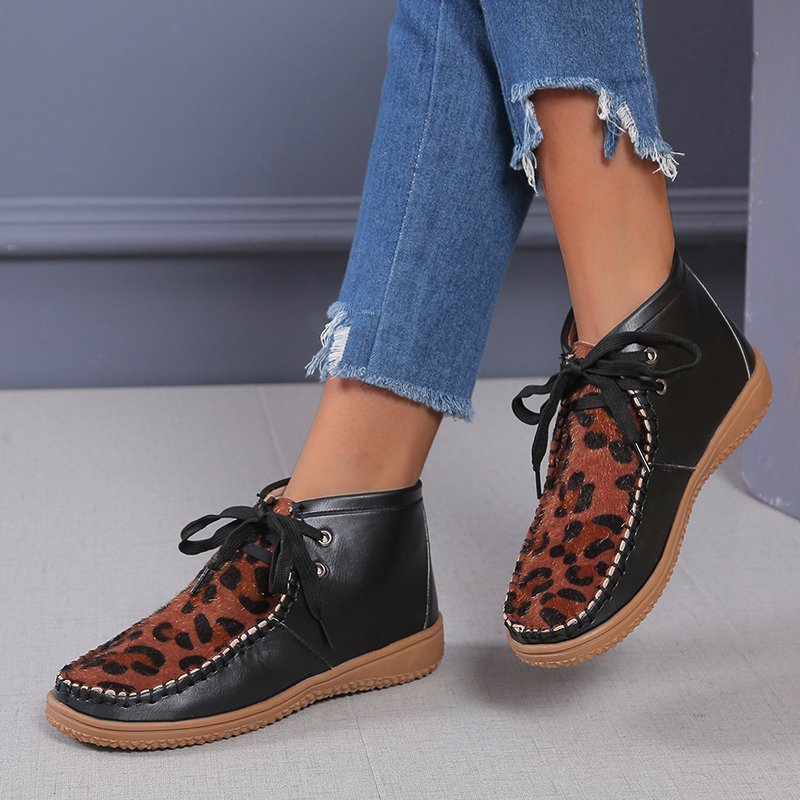 Title 2, Flat round toe leopard print women