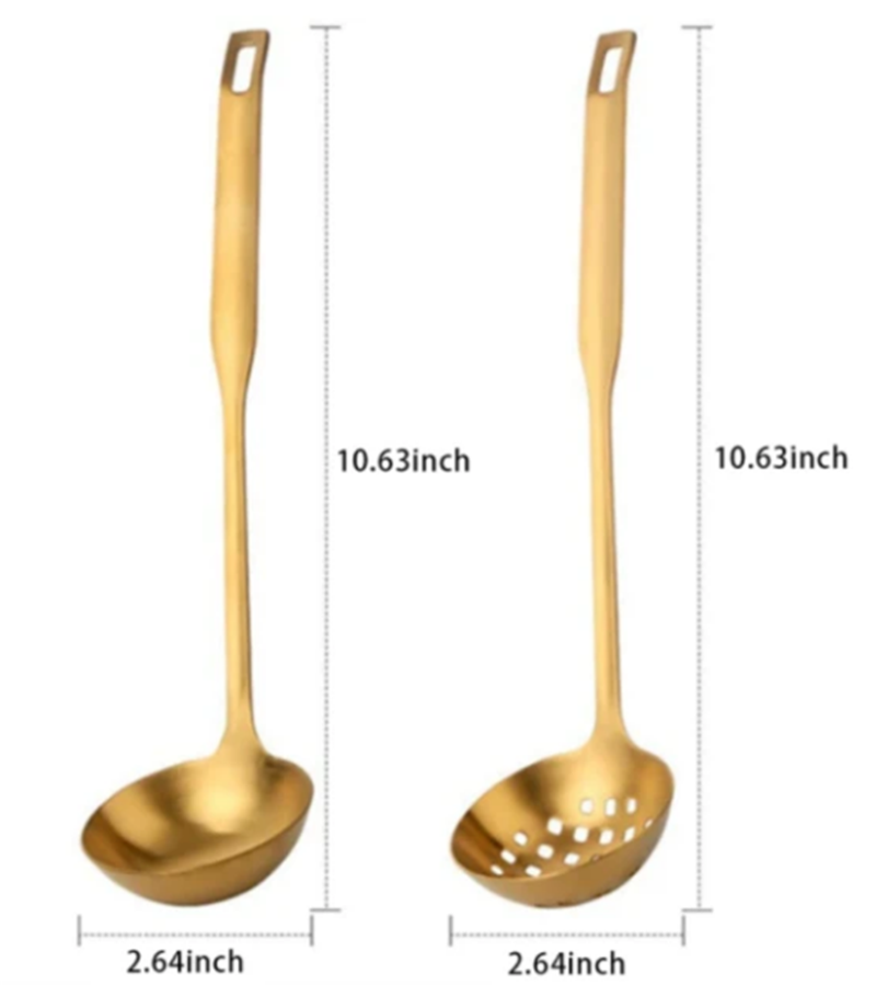 304 Stainless Steel Titanium Plated Golden Soup Spoon