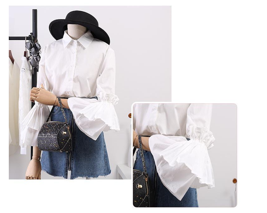 Korean Style Loose Spring And Autumn New Style Small Shirt And White
