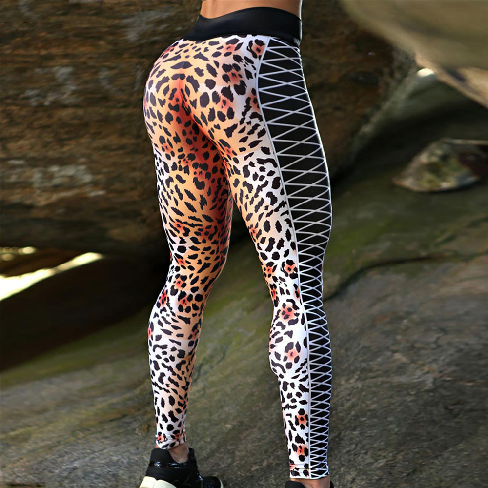 Title 4, Ladies Fashion Stitching Printed Hip Leggings