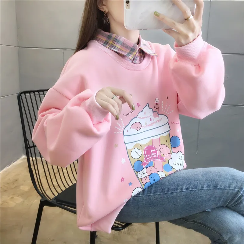 Fashion Women's Loose Plus Velvet Thick Sweater - 17 Style
