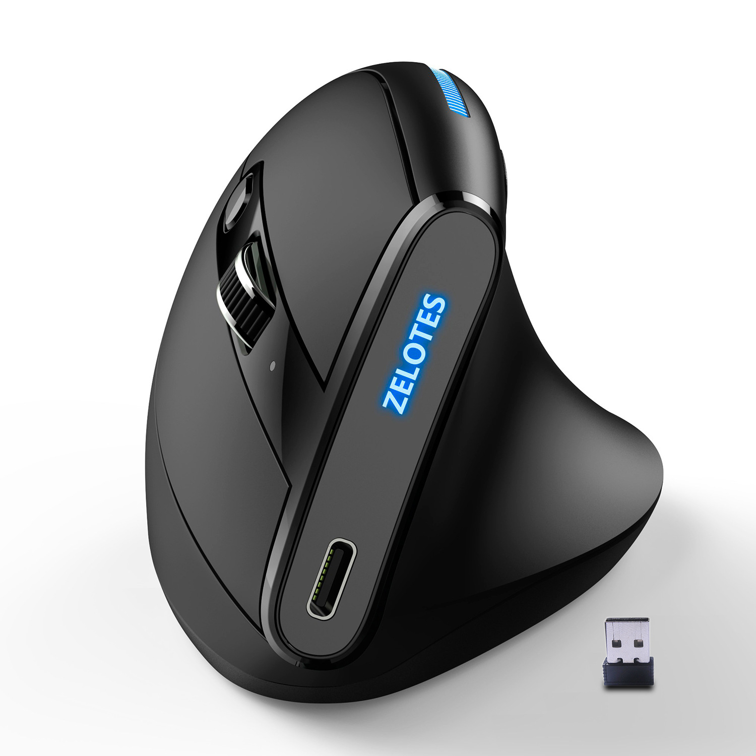 Title 3, Vertical Ergonomic Grip Charging Wireless Mouse