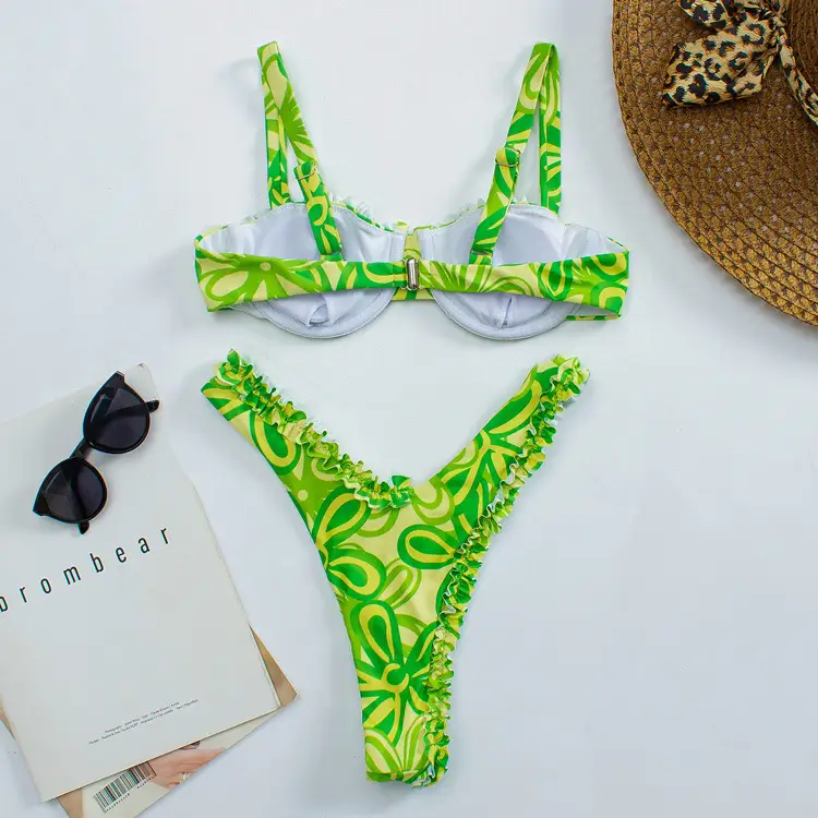 Women's Split Strap Bikini Halter Swimsuit
