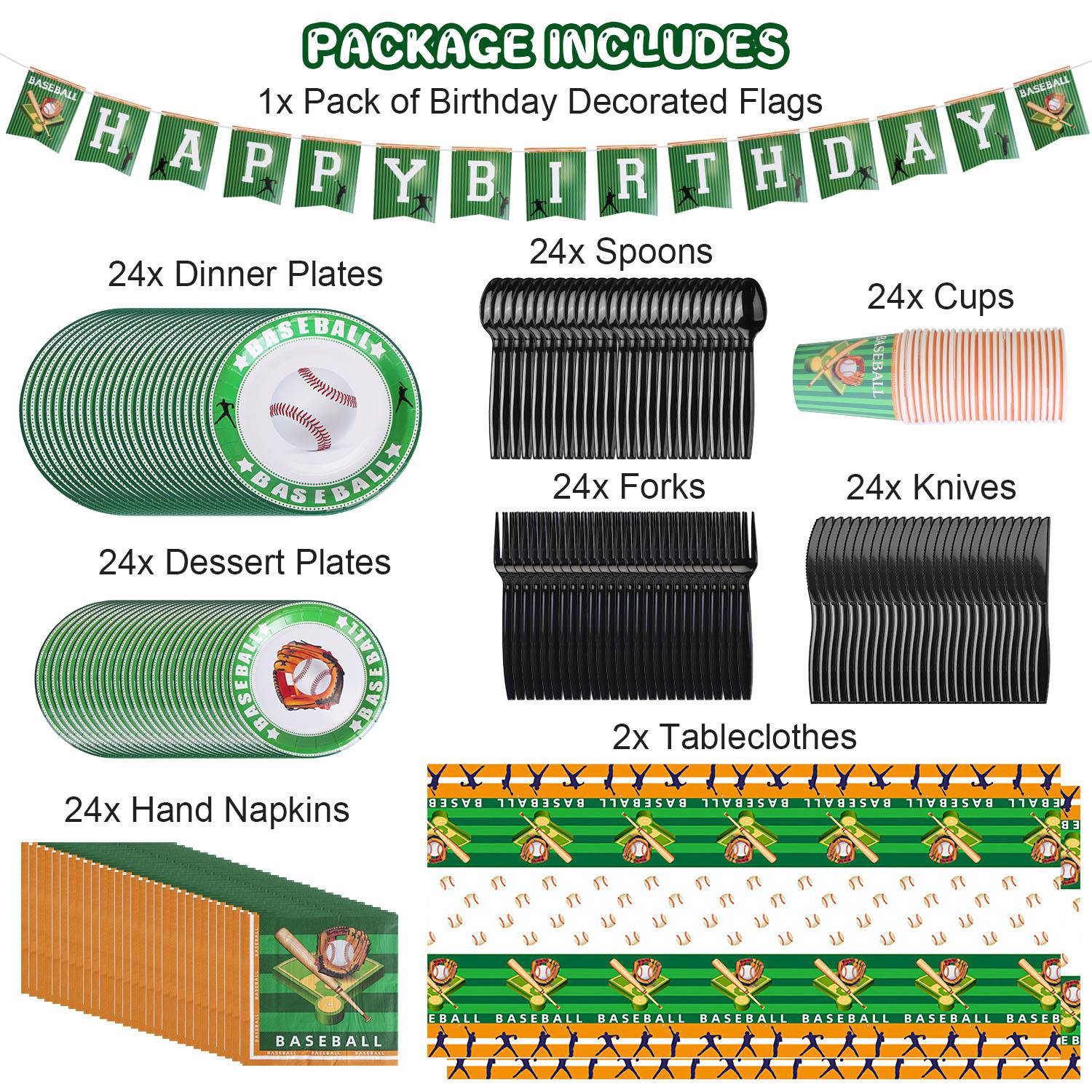 171 pièces kit de fournitures de fête de baseball – Image 7