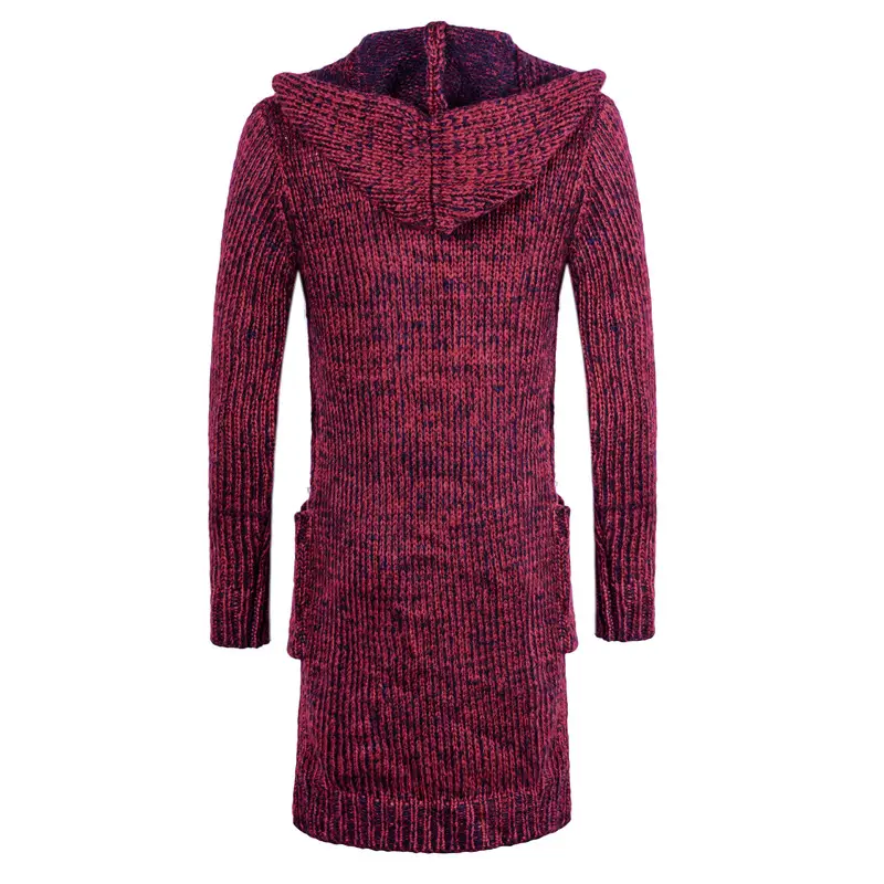 New Korean Men's Hooded Knit Cardigan Sweater