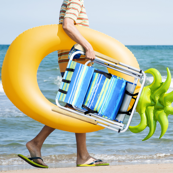 Folding Beach Chair Set Of 2 For Adults, 4 Position Portable Backpack Foldable... 9