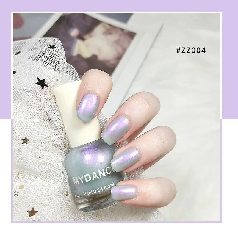 Non-peelable Long-lasting Pearl Polarized Girl Heart Nail