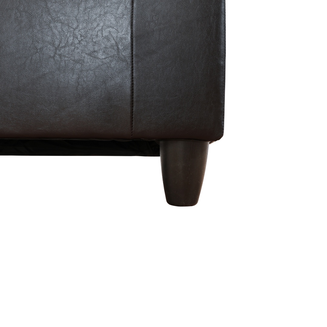 Pickup Only--Dark Brown Flannel And PVC 3-Piece Couch Living Room Sofa Set