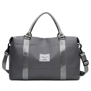 Travel Duffel Bags Sports Fitness Gym Tote Bag Women Weekender Overnight Bag - Grey