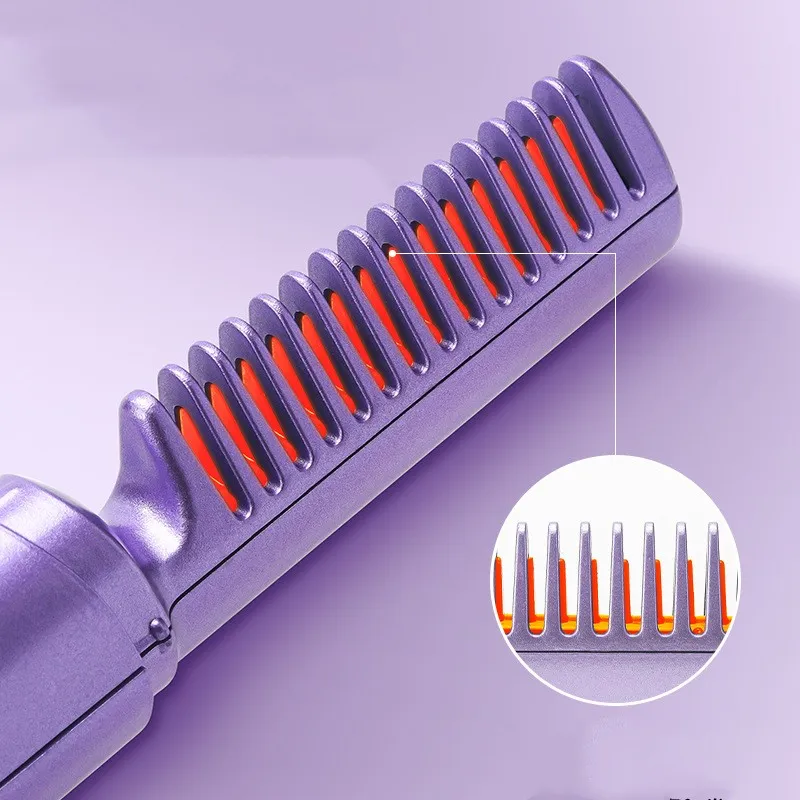 Professional Wireless Hair Straightener Curler Comb Fast Heating Negative Ion Straightening Curling Brush Hair Styling Tools – image 7