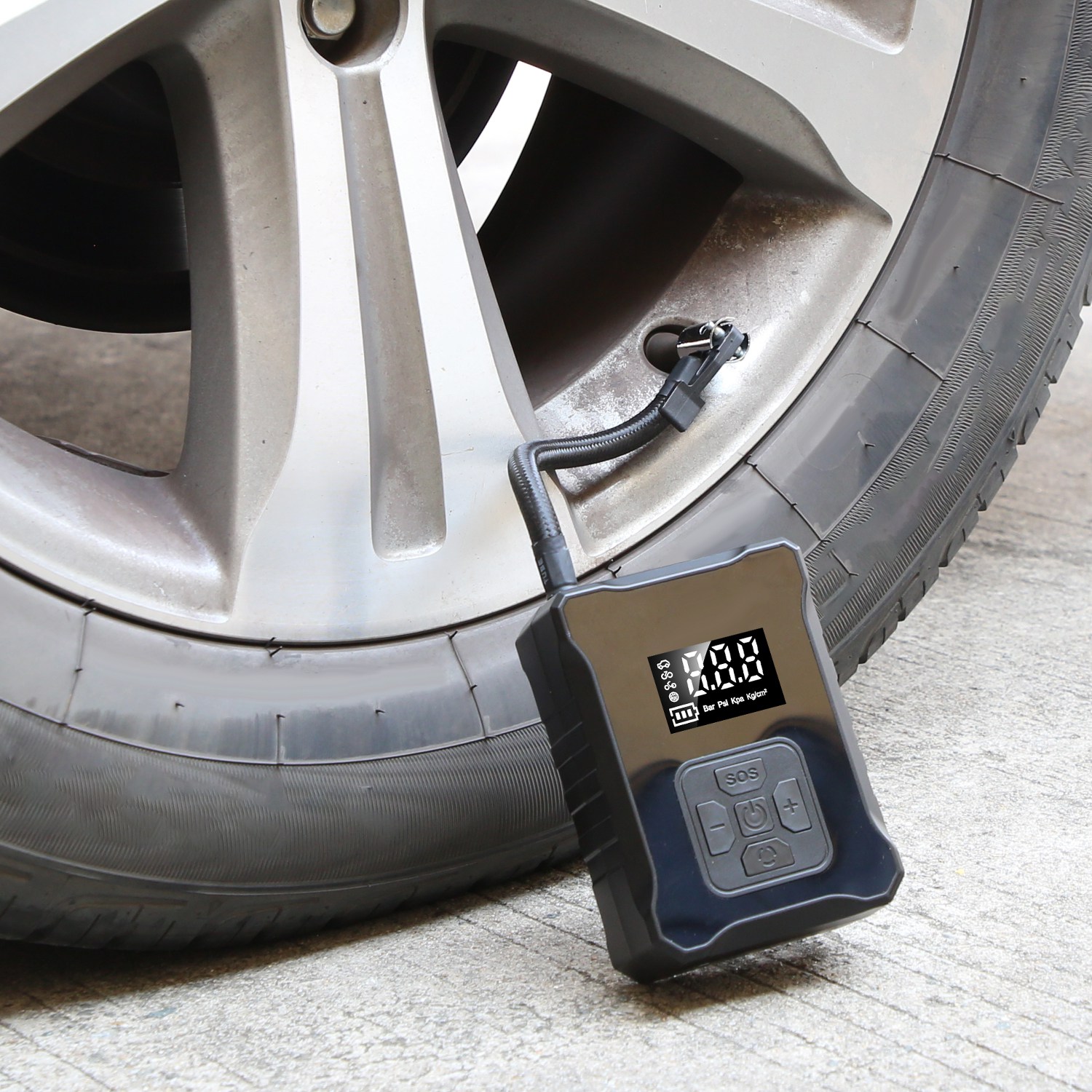 1Pc 150PSI Cordless Tire Inflator Digital Air Compressor With LED Light Emergency Power Bank For Cars Motorcycles Bicycles Balls - Image 3