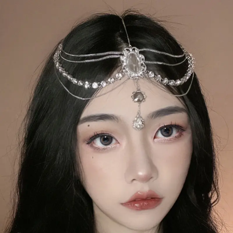 Retro Diamond Embellishments Flower Drops Forehead Eyebrow Center Pendants