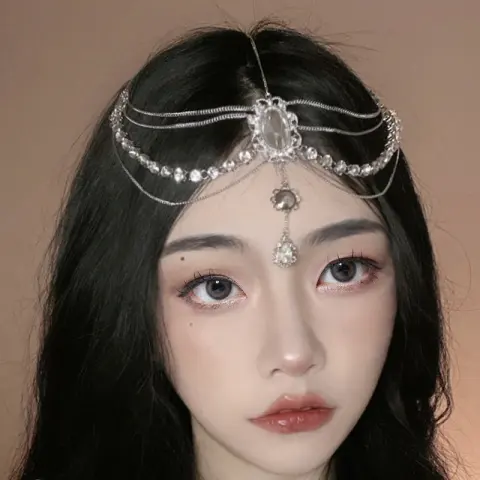 Retro Diamond Embellishments Flower Drops Forehead Eyebrow Center Pendants
