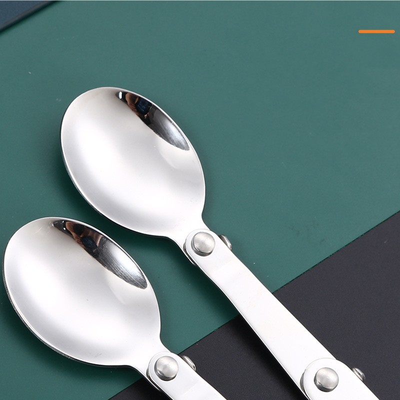 Outdoor Picnic Travel Portable Three Fold Spoon Fork Foldable