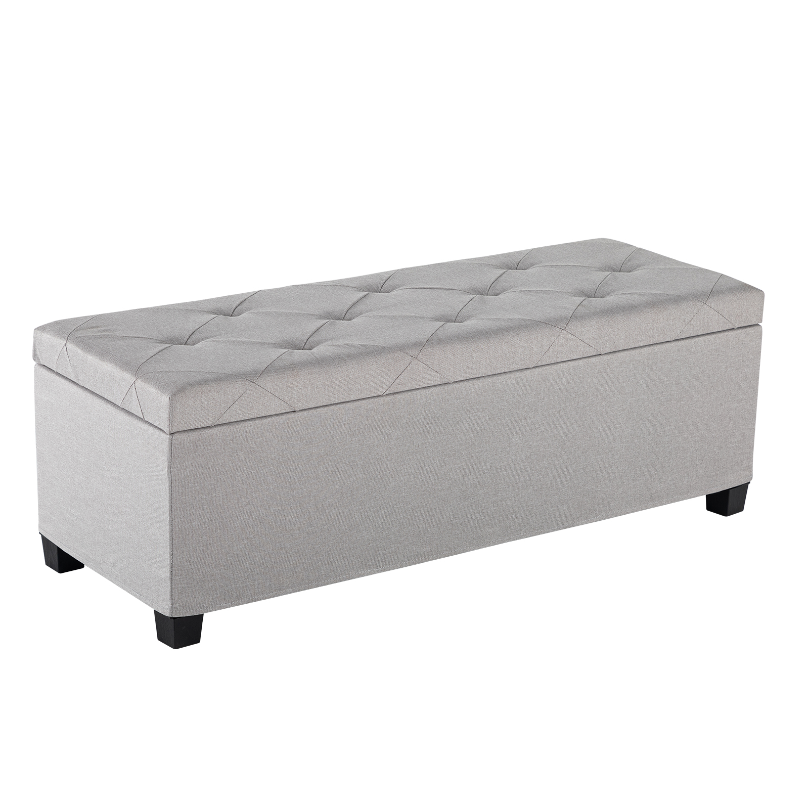 Multifunctional Storage Ottoman, Cushioned Bedside Cabinet With A Cover, Footstool With Legs