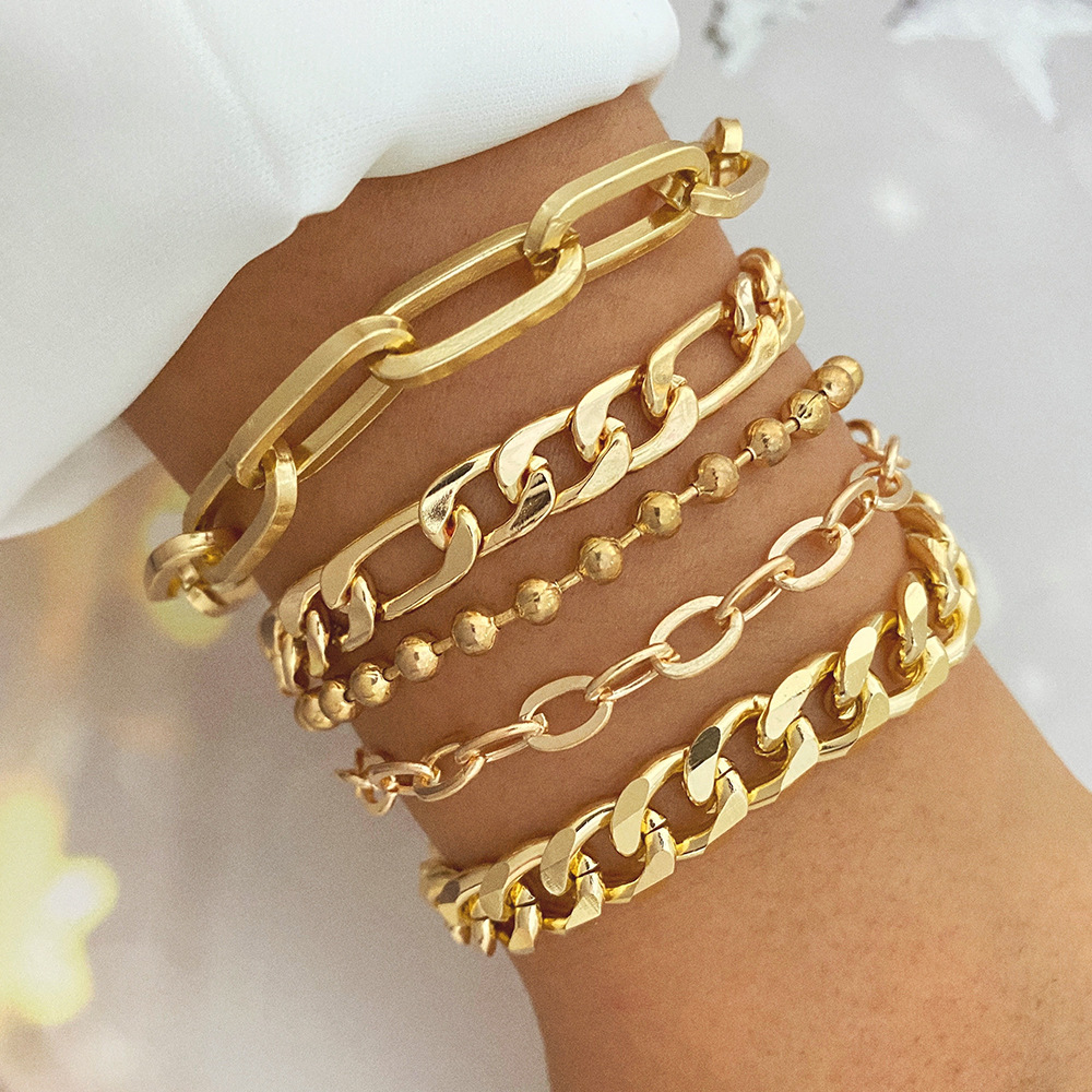 Fashion Pearl Metal Gold Bracelet