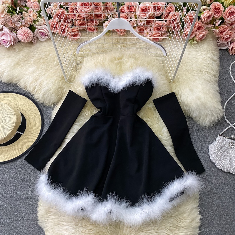 Temperament Waist Slim A-line Bra Dress