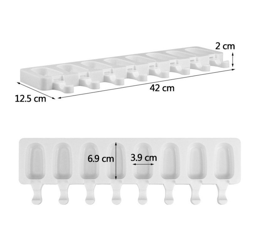 Title 5, Ice Cream Mold Of 8-grid Silica Gel Ice Cream